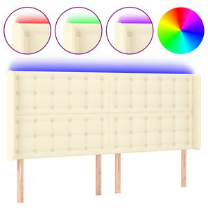 vidaXL kr&eacute;msz&iacute;nű műbőr LED-es fejt&aacute;mla 183x16x118/128 cm