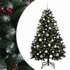 vidaXL Z&ouml;ld műkar&aacute;csonyfa g&ouml;mb&ouml;kkel 150 cm 150 LED Meleg feh&eacute;r