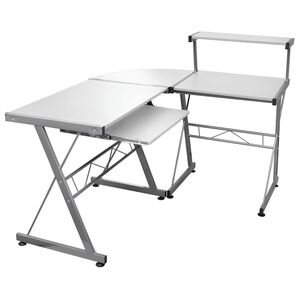 vidaXL feh&eacute;r szerelt fa sarok sz&aacute;m&iacute;t&oacute;g&eacute;pasztal 132 x 112 x 99 cm