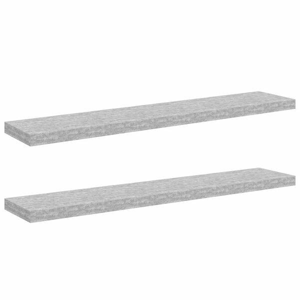 vidaXL 2 db betonsz&uuml;rke MDF lebegő fali polc 120 x 23,5 x 3,8 cm