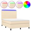 vidaXL kr&eacute;msz&iacute;nű sz&ouml;vet rug&oacute;s &eacute;s LED-es &aacute;gy matraccal 140x190cm