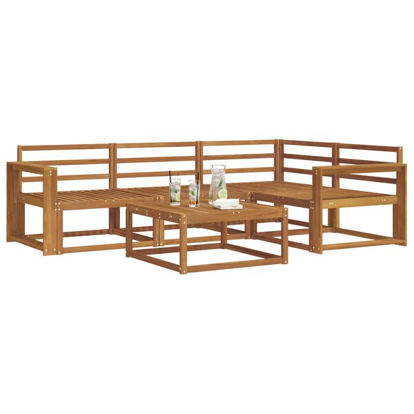 vidaXL K&uuml;lt&eacute;ri kanap&eacute; szett 5 pcs Term&eacute;szetes T&ouml;m&ouml;r Ak&aacute;cfa