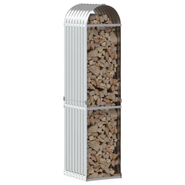 vidaXL ezüstszínű horganyzott acél rönktartó 40 x 45 x 170 cm