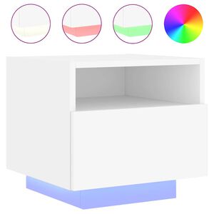 vidaXL feh&eacute;r &eacute;jjeliszekr&eacute;ny LED-vil&aacute;g&iacute;t&aacute;ssal 40 x 39 x 37 cm