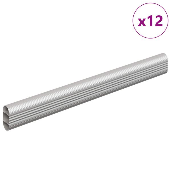 vidaXL Szekr&eacute;ny r&uacute;d 12 pcs Ez&uuml;st 764 x 15 x 29 mm Alum&iacute;nium &ouml;tv&ouml;zet