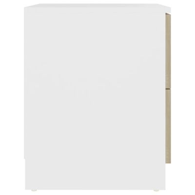 vidaXL 2 db fehér és sonoma tölgy színű éjjeliszekrény 40 x 40 x 50 cm