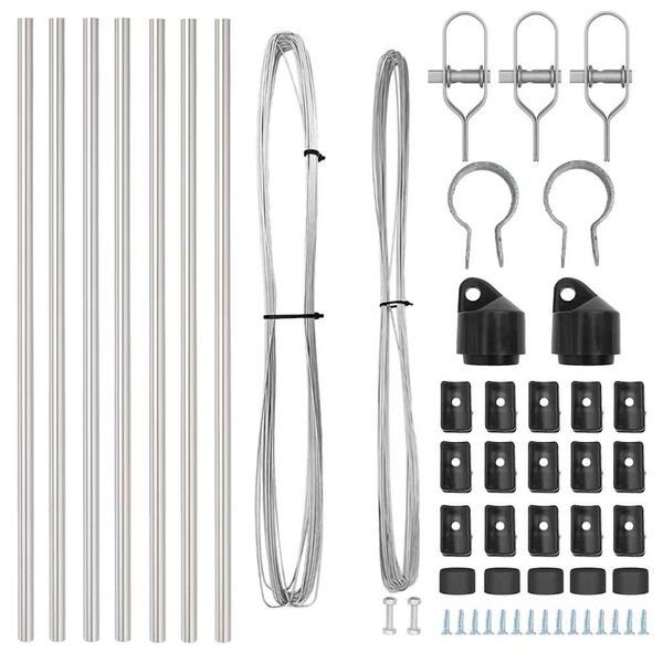 vidaXL Ker&iacute;t&eacute;soszlop 7 pcs Ez&uuml;st Ac&eacute;l