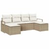 vidaXL Kanap&eacute; Szett 6 db Beige &eacute;s kr&eacute;m polirattan