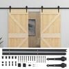 vidaXL Cs&uacute;sz&oacute; ajt&oacute; 2 pcs Term&eacute;szetes &eacute;s Fekete T&ouml;m&ouml;r Fenyőfa