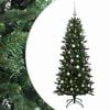 vidaXL Műkar&aacute;csonyfa g&ouml;mbbel 120 cm 150 LED Meleg feh&eacute;r PVC &eacute;s PE Z&ouml;ld