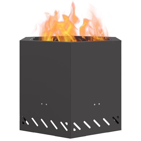 vidaXL F&uuml;stmentes Tűzhely Fekete 58 x 58 x 51 cm Ac&eacute;l