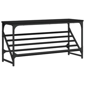 vidaXL fekete szerelt fa cipőtart&oacute; 90x30x45 cm