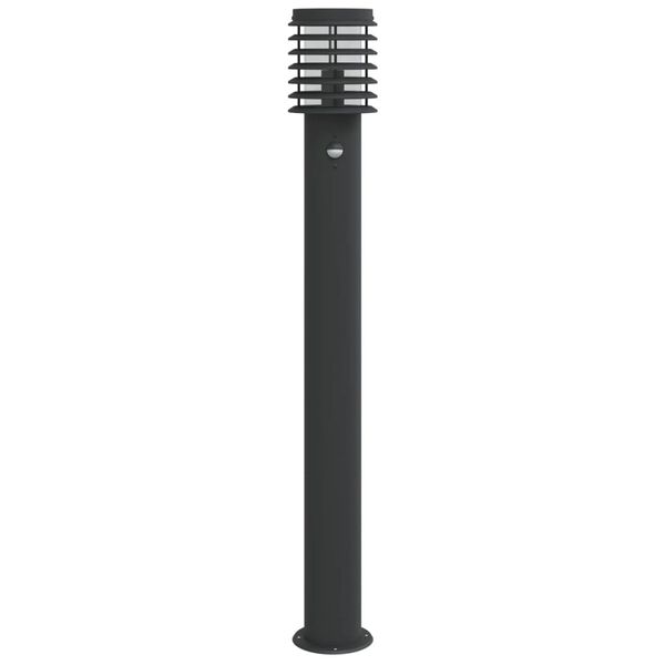 vidaXL fekete rozsdamentes acél kültéri állólámpa érzékelővel 110 cm