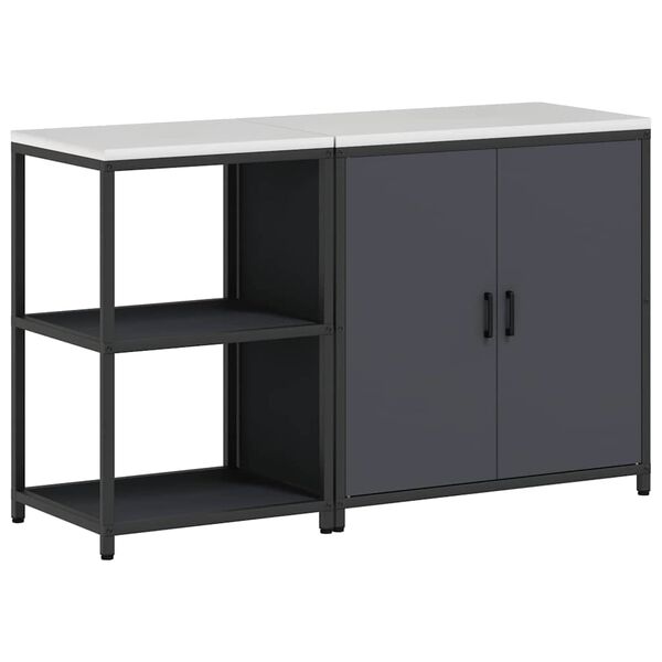 vidaXL Konyhai T&aacute;rol&oacute; K&eacute;szlet 2 pcs Antracit Hidegen hengerelt ac&eacute;l