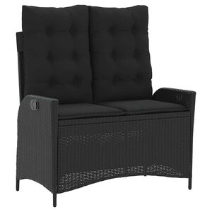 vidaXL fekete polyrattan d&ouml;nthető kerti pad p&aacute;rn&aacute;val