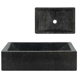 vidaXL magasf&eacute;nyű fekete m&aacute;rv&aacute;ny mosd&oacute;kagyl&oacute; 45 x 30 x 12 cm