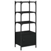 vidaXL 3 szintes fekete szerelt fa k&ouml;nyvespolc 41 x 30 x 109,5 cm