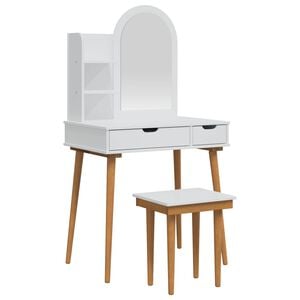 vidaXL Sminkasztal K&eacute;szlet FAUSKE 4 db Feh&eacute;r 76 x 50 x 143 cm