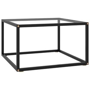vidaXL fekete doh&aacute;nyz&oacute;asztal edzett &uuml;veggel 60 x 60 x 35 cm