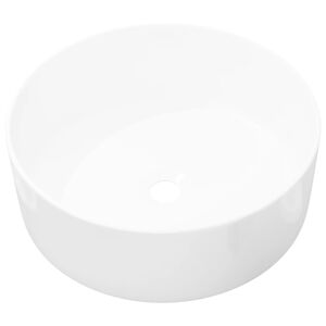 vidaXL Kerek, feh&eacute;r ker&aacute;mia mosd&oacute;kagyl&oacute; 40x15 cm