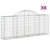 vidaXL 8 db íves horganyzott vas gabion kosár 200x30x80/100 cm