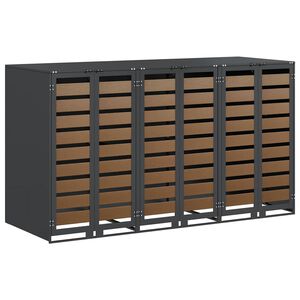 vidaXL Gurulós kuka tároló 3 kukához Antracit 340 x 77.5 x 115.5 cm