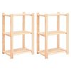 vidaXL 2 db 3-szintes t&ouml;m&ouml;r fenyőfa t&aacute;rol&oacute;polc 150 kg 60 x 38 x 90 cm
