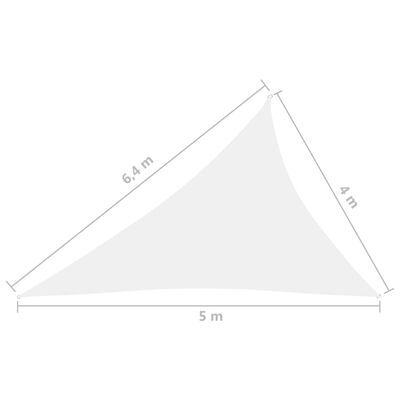 vidaXL fehér háromszögű oxford-szövet napvitorla 4 x 5 x 6,4 m