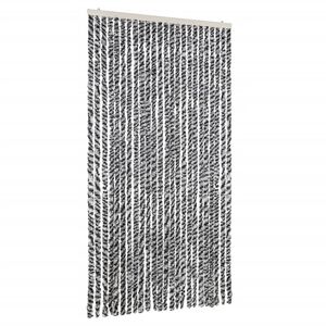vidaXL sz&uuml;rke &eacute;s fekete &eacute;s feh&eacute;r zsen&iacute;lia rovarf&uuml;gg&ouml;ny 100 x 200 cm