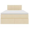 vidaXL Ágy tárolóval és LED lámpával Krém 120 x 200 cm Poliészter