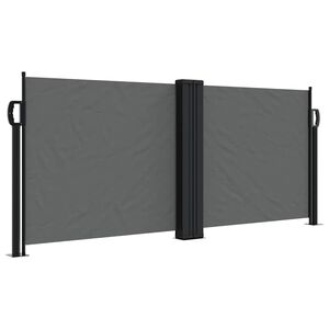 vidaXL antracitsz&uuml;rke beh&uacute;zhat&oacute; oldals&oacute; napellenző 100 x 600 cm