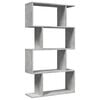 vidaXL 4 szintes betonsz&uuml;rke fa t&eacute;relv&aacute;laszt&oacute; k&ouml;nyvespolc 70x24x129 cm