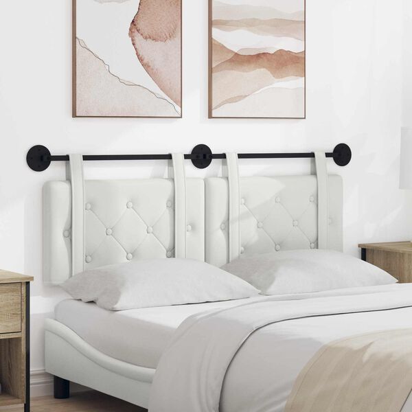 vidaXL Fali Fejt&aacute;mla Falra szerelhető Feh&eacute;r 130 x 55 x 5 cm Műbőr