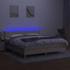 vidaXL kr&eacute;msz&iacute;nű sz&ouml;vet rug&oacute;s &eacute;s LED-es &aacute;gy matraccal 180 x 200 cm