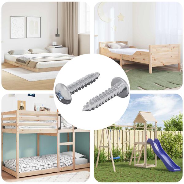 vidaXL Fa Csavarok 2 pcs Ez&uuml;st M4 x 20 mm Ac&eacute;l