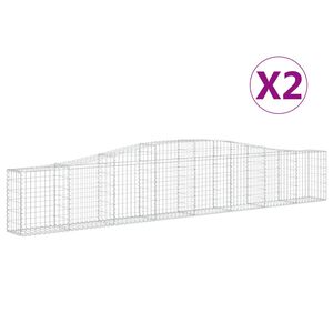 vidaXL 2 db &iacute;ves horganyzott vas gabion kos&aacute;r 400x30x60/80 cm