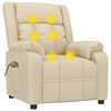 vidaXL krémszínű szövet elektromos masszázsfotel