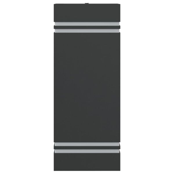 vidaXL fekete rozsdamentes ac&eacute;l k&uuml;lt&eacute;ri fali l&aacute;mpa