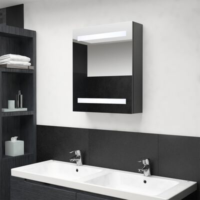 vidaXL szürke LED-es tükrös fürdőszobaszekrény 50 x 14 x 60 cm