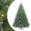 vidaXL Mű kar&aacute;csonyfa 300 LED-del &aacute;llv&aacute;nnyal Z&ouml;ld 210 cm PE &eacute;s PVC