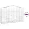 vidaXL 20 db &iacute;ves horganyzott vas gabion kos&aacute;r 200x50x120/140 cm
