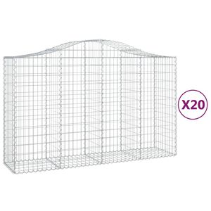 vidaXL 20 db &iacute;ves horganyzott vas gabion kos&aacute;r 200x50x120/140 cm
