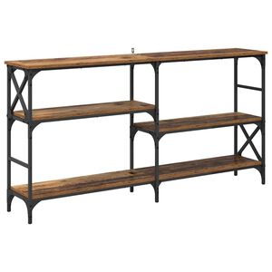 vidaXL Konzolasztal polcokkal &Ouml;reg fa 150 x 29 x 76,5 cm Faanyag
