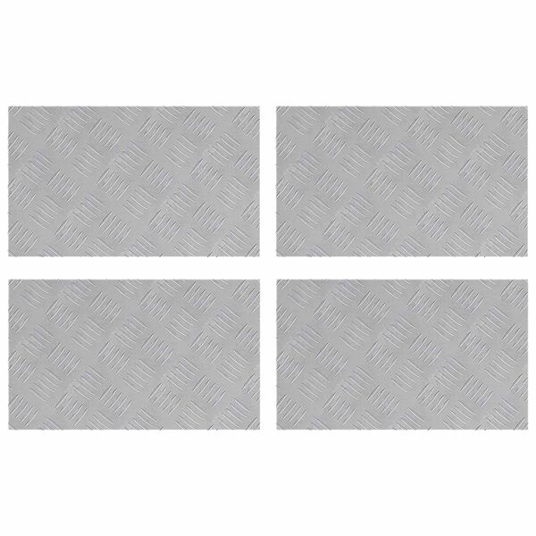 vidaXL L&eacute;pcsőfok N&eacute;gysz&ouml;gletes 4 pcs Ez&uuml;st 50 x 30 cm Alum&iacute;nium