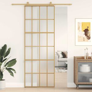 vidaXL aranysz&iacute;nű ESG tej&uuml;veg &eacute;s alum&iacute;nium tol&oacute;ajt&oacute; 76 x 205 cm