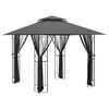 vidaXL antracit ac&eacute;l pavilon oldalfalakkal 300 x 300 x 270 cm