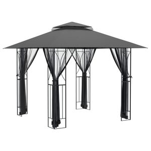 vidaXL antracit ac&eacute;l pavilon oldalfalakkal 300 x 300 x 270 cm