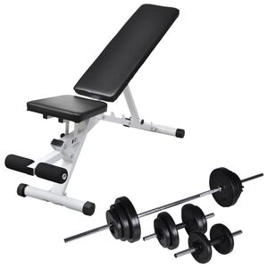 vidaXL edzőpad egykezes &eacute;s k&eacute;tkezes s&uacute;lyz&oacute;k&eacute;szlettel 30,5 kg