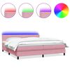 vidaXL r&oacute;zsasz&iacute;n b&aacute;rsony rug&oacute;s &eacute;s LED-es &aacute;gy matraccal 180x220 cm