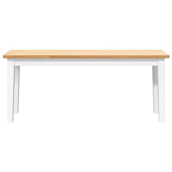 vidaXL fehér tömörfa gumiból pad 110 cm